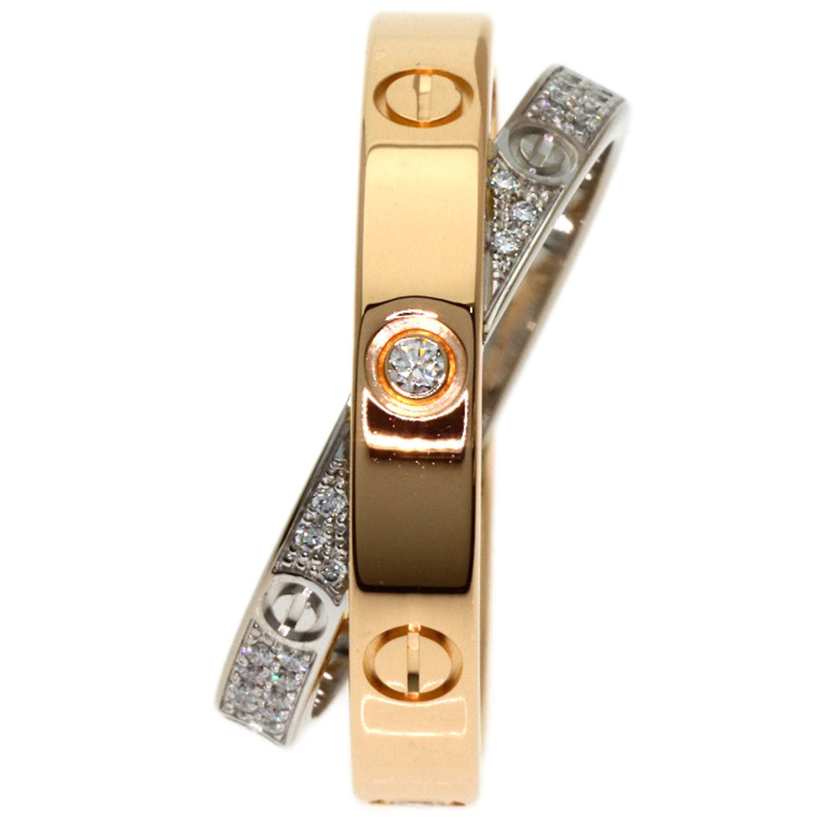 Cartier B-Love Ring 18K Rose Gold and 18K White Gold with Diamond – view 3