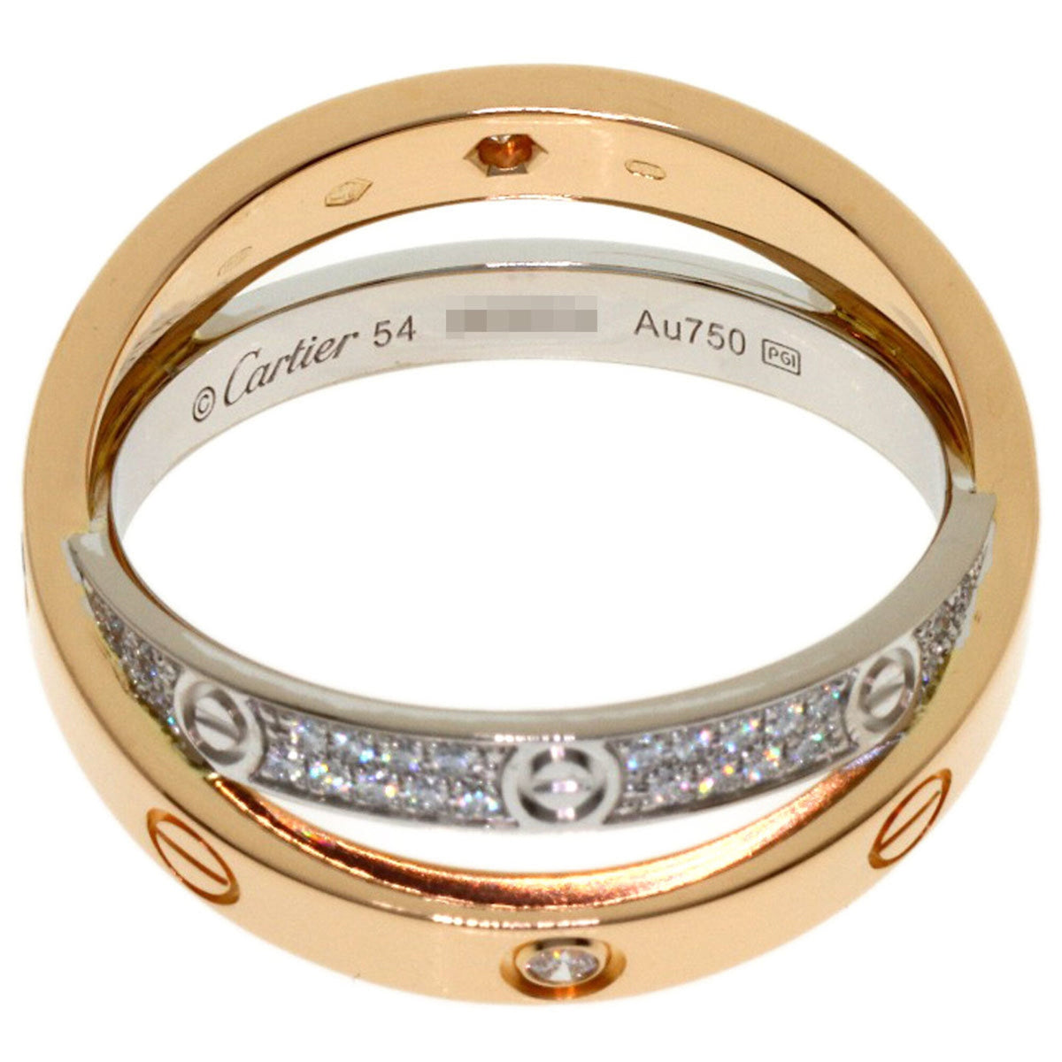 Cartier B-Love Ring 18K Rose Gold and 18K White Gold with Diamond – view 4