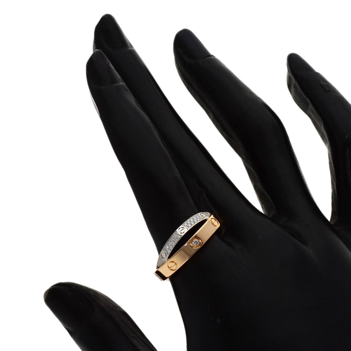 Cartier B-Love Ring 18K Rose Gold and 18K White Gold with Diamond – view 5