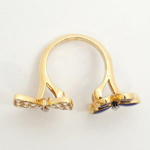 Van Cleef & Arpels Band Ring 18K Yellow Gold with Diamond and Lapis Lazuli - view 3