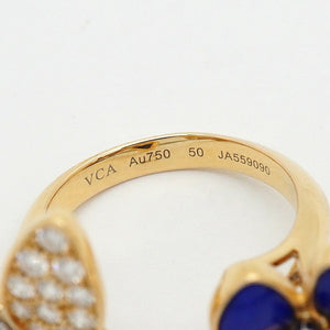 Van Cleef & Arpels Band Ring 18K Yellow Gold with Diamond and Lapis Lazuli - view 4