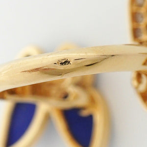Van Cleef & Arpels Band Ring 18K Yellow Gold with Diamond and Lapis Lazuli - view 6