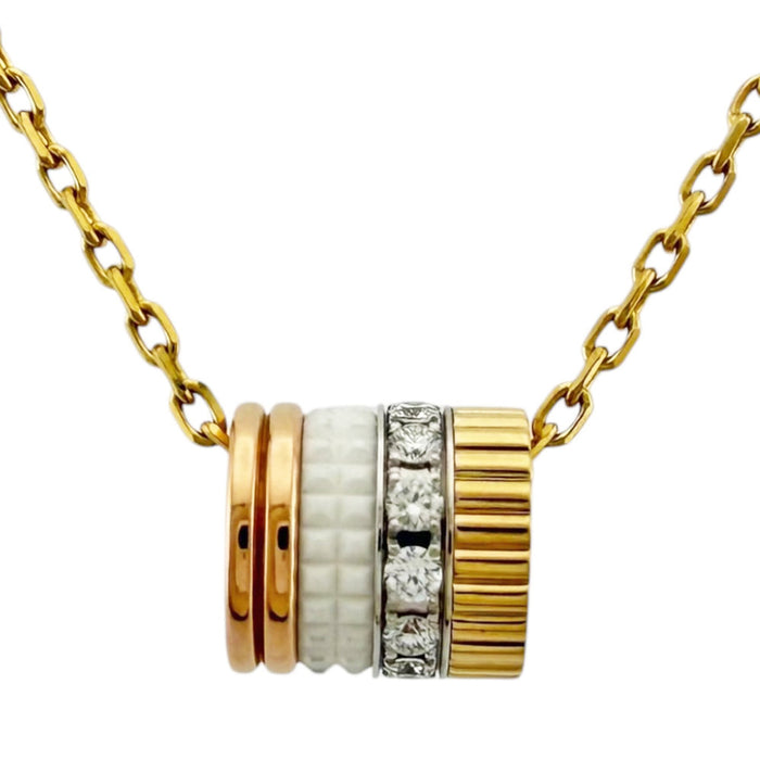 Boucheron Quatre Pendant Necklace 18K Tricolor Gold