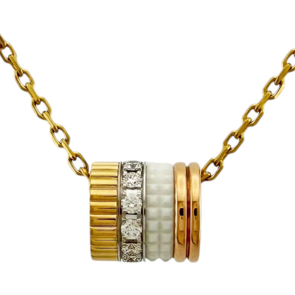 Quatre Pendant Necklace 18K Tricolor Gold