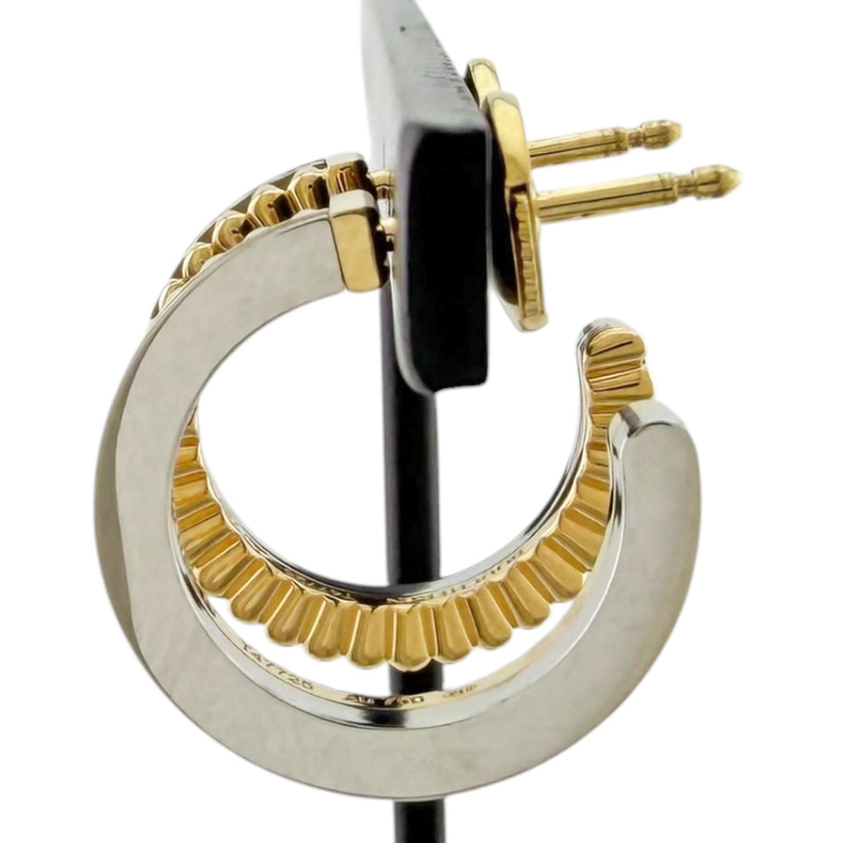 Earrings Hoop 18K White Gold and 18K Yellow Gold