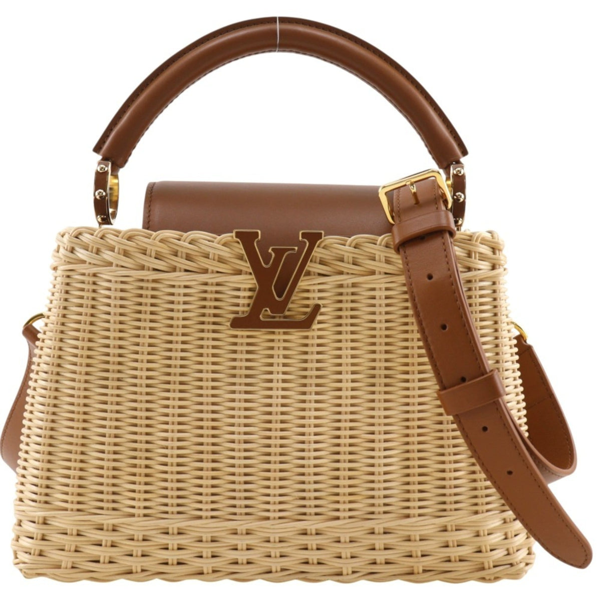 Capucines Bag Wicker with Leather BB