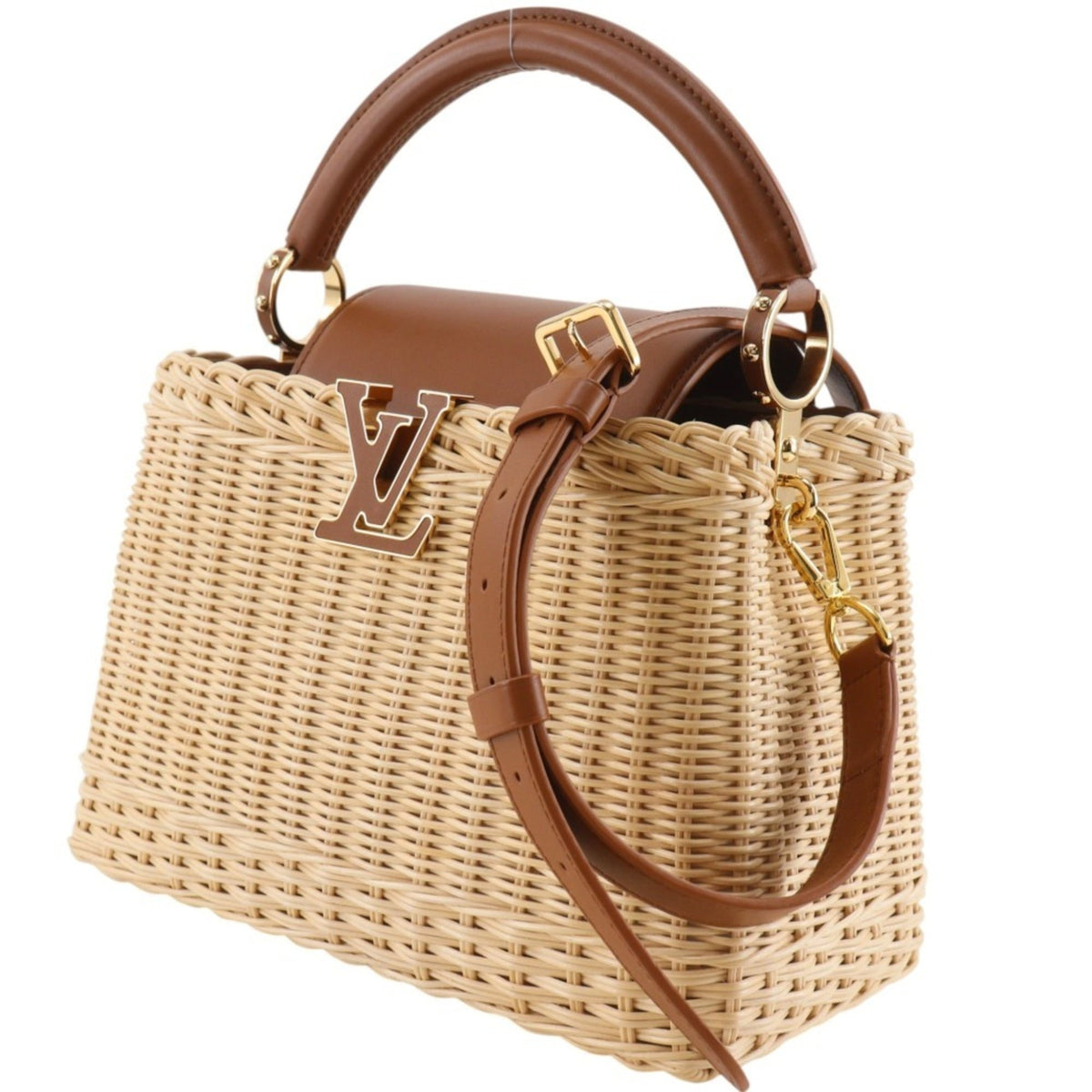 Capucines Bag Wicker with Leather BB