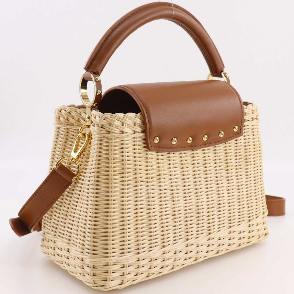Capucines Bag Wicker with Leather BB