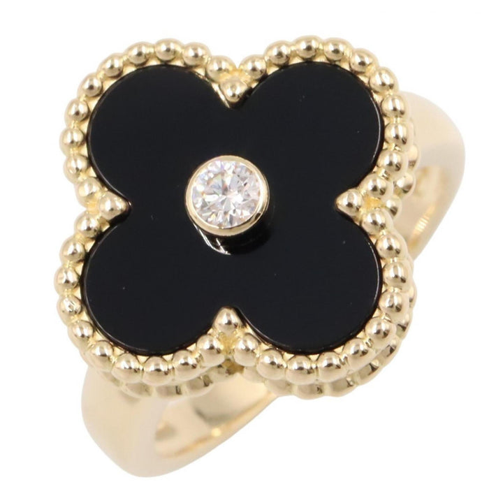 Van Cleef & Arpels Vintage Alhambra Ring 18K Yellow Gold and Onyx