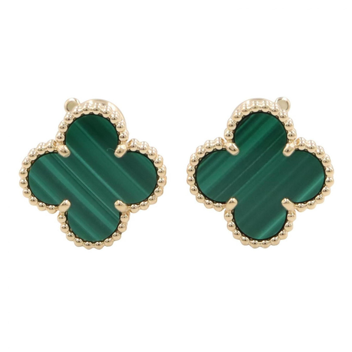 Van Cleef & Arpels Vintage Alhambra Earrings 18K Yellow Gold and Malachite 18K Yellow Gold