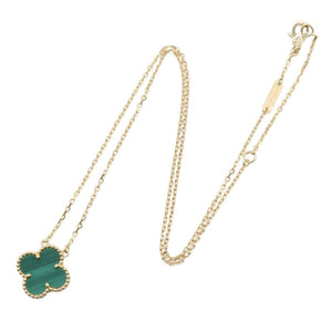 Van Cleef & Arpels Vintage Alhambra Pendant Necklace 18K Yellow Gold and Malachite - view 2