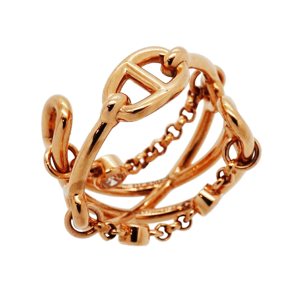 Chaine d'Ancre Chaos Ring 18K Rose Gold with Diamond