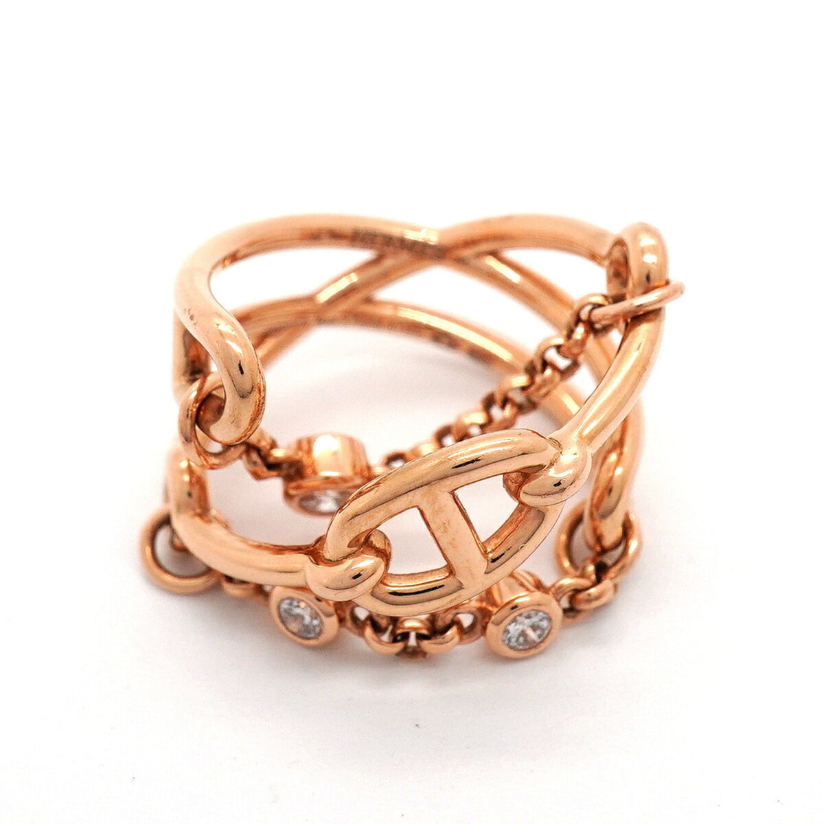 Chaine d'Ancre Chaos Ring 18K Rose Gold with Diamond