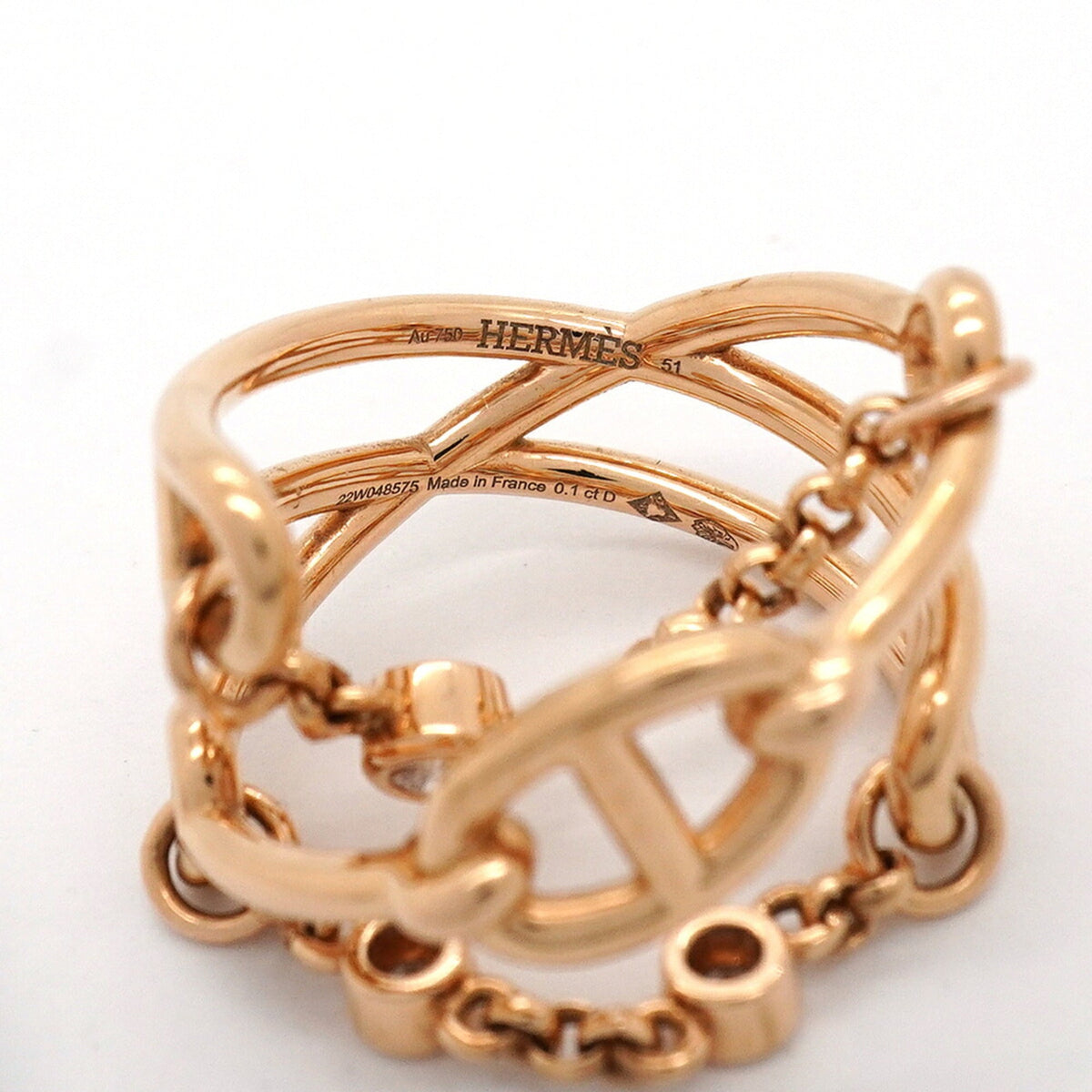 Chaine d'Ancre Chaos Ring 18K Rose Gold with Diamond