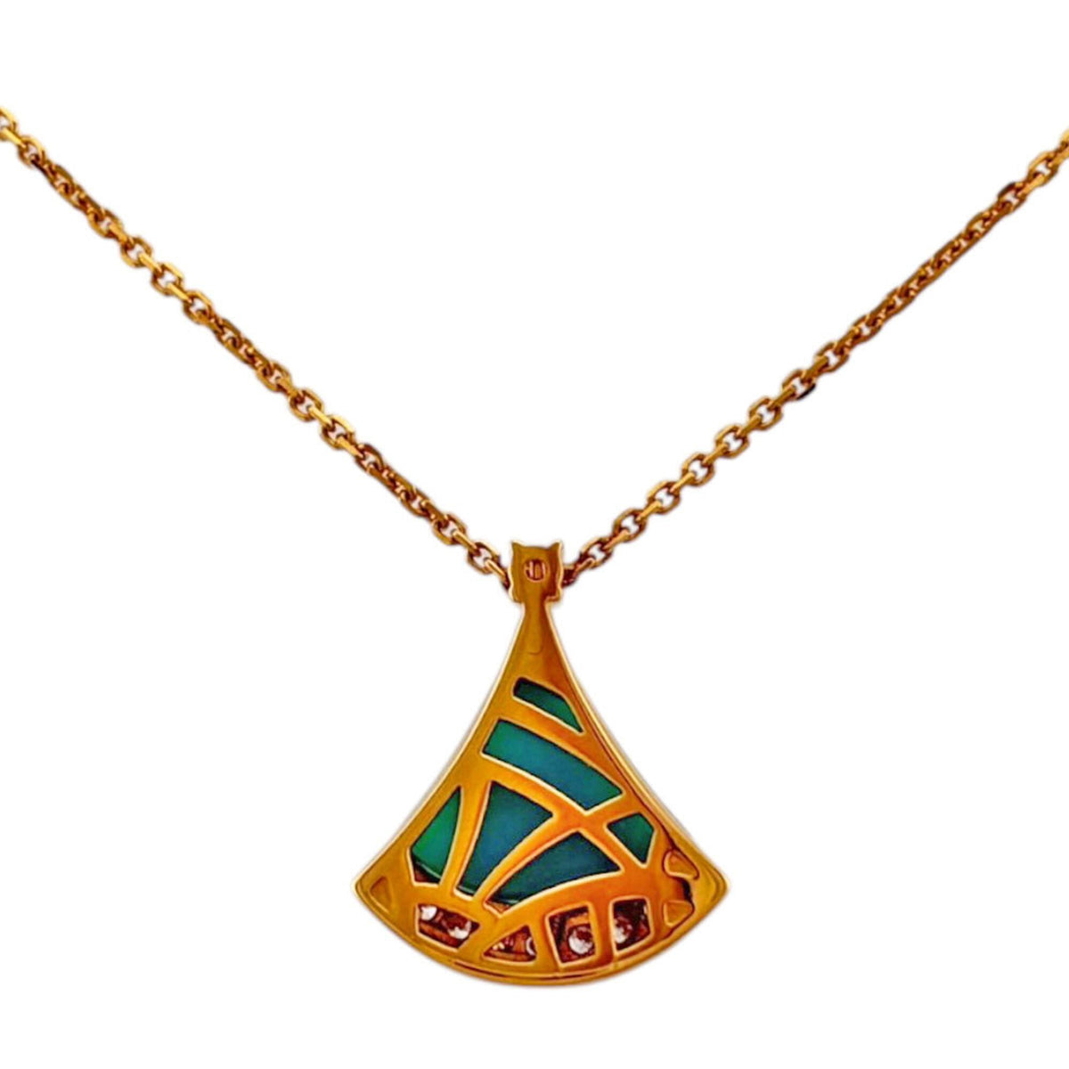 Diva's Dream Pendant Necklace 18K Yellow Gold with Turquoise and Diamond