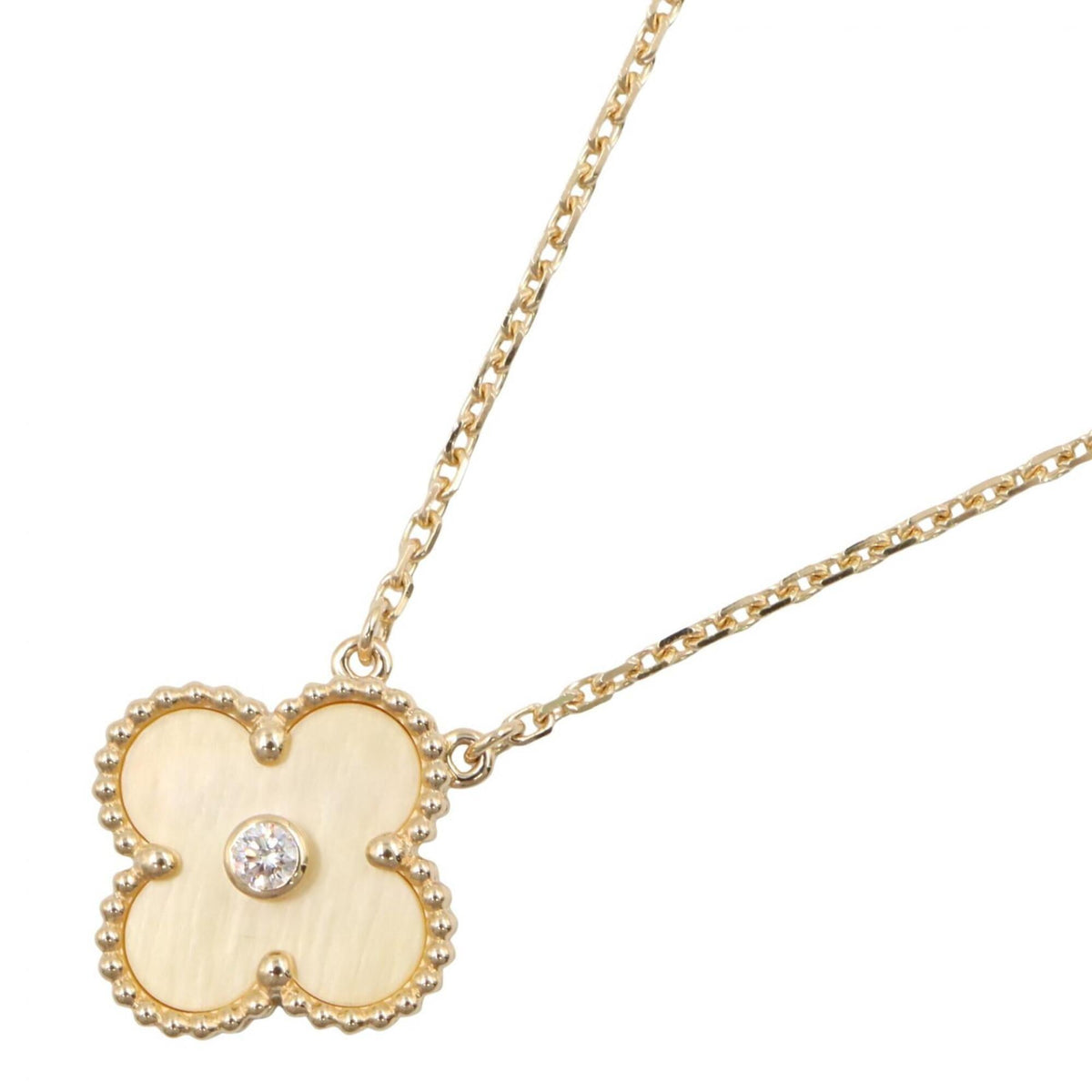 Van Cleef & Arpels Vintage Alhambra Pendant Necklace 18K Yellow Gold and Mother of Pearl