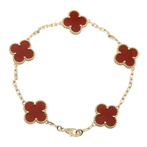 Van Cleef & Arpels Vintage Alhambra Bracelet 18K Yellow Gold and Carnelian - view 2