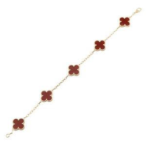 Van Cleef & Arpels Vintage Alhambra Bracelet 18K Yellow Gold and Carnelian - view 3