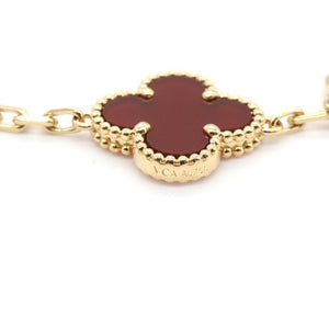 Van Cleef & Arpels Vintage Alhambra Bracelet 18K Yellow Gold and Carnelian - view 4