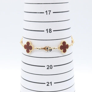 Van Cleef & Arpels Vintage Alhambra Bracelet 18K Yellow Gold and Carnelian - view 7