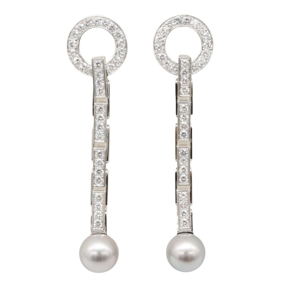 Cartier Earrings Pearl 18K White Gold