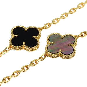 Van Cleef & Arpels Alhambra Pendant Necklace 18K Yellow Gold and Onyx - view 3