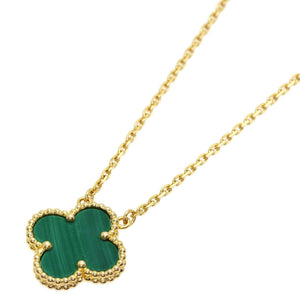 Van Cleef & Arpels Vintage Alhambra Pendant Necklace 18K Yellow Gold and Malachite - view 1