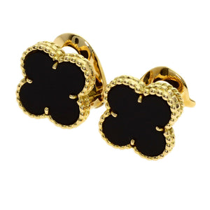 Van Cleef & Arpels Vintage Alhambra Earrings 18K Yellow Gold and Onyx 18K Yellow Gold - view 1