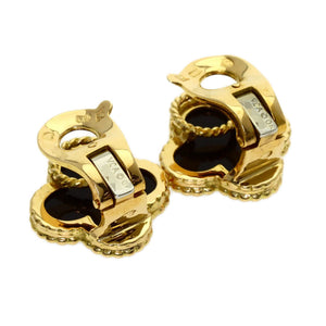 Van Cleef & Arpels Vintage Alhambra Earrings 18K Yellow Gold and Onyx 18K Yellow Gold - view 2