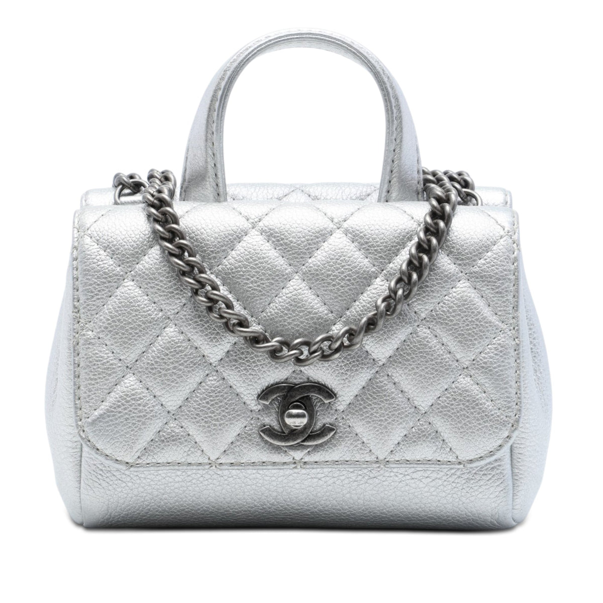 Chanel Coco Top Handle Bag Quilted Caviar Extra Mini