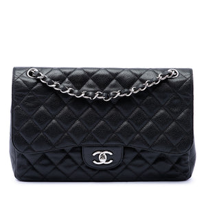 Chanel Classic Double Flap Bag Quilted Caviar Jumbo - view 1