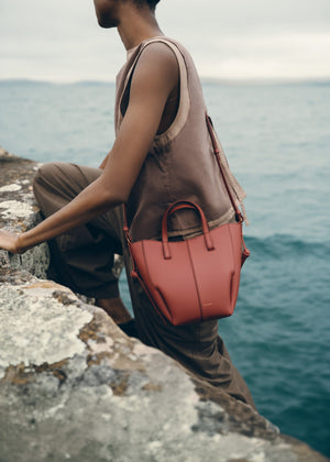 Polène Cyme Tote Nano - Textured Terracotta - view 3