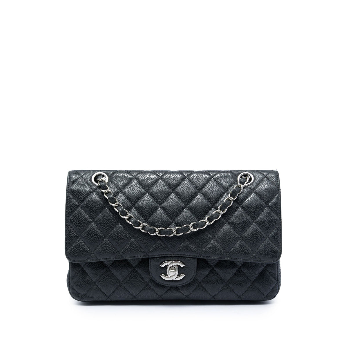 Chanel Classic Double Flap Bag Quilted Caviar Medium