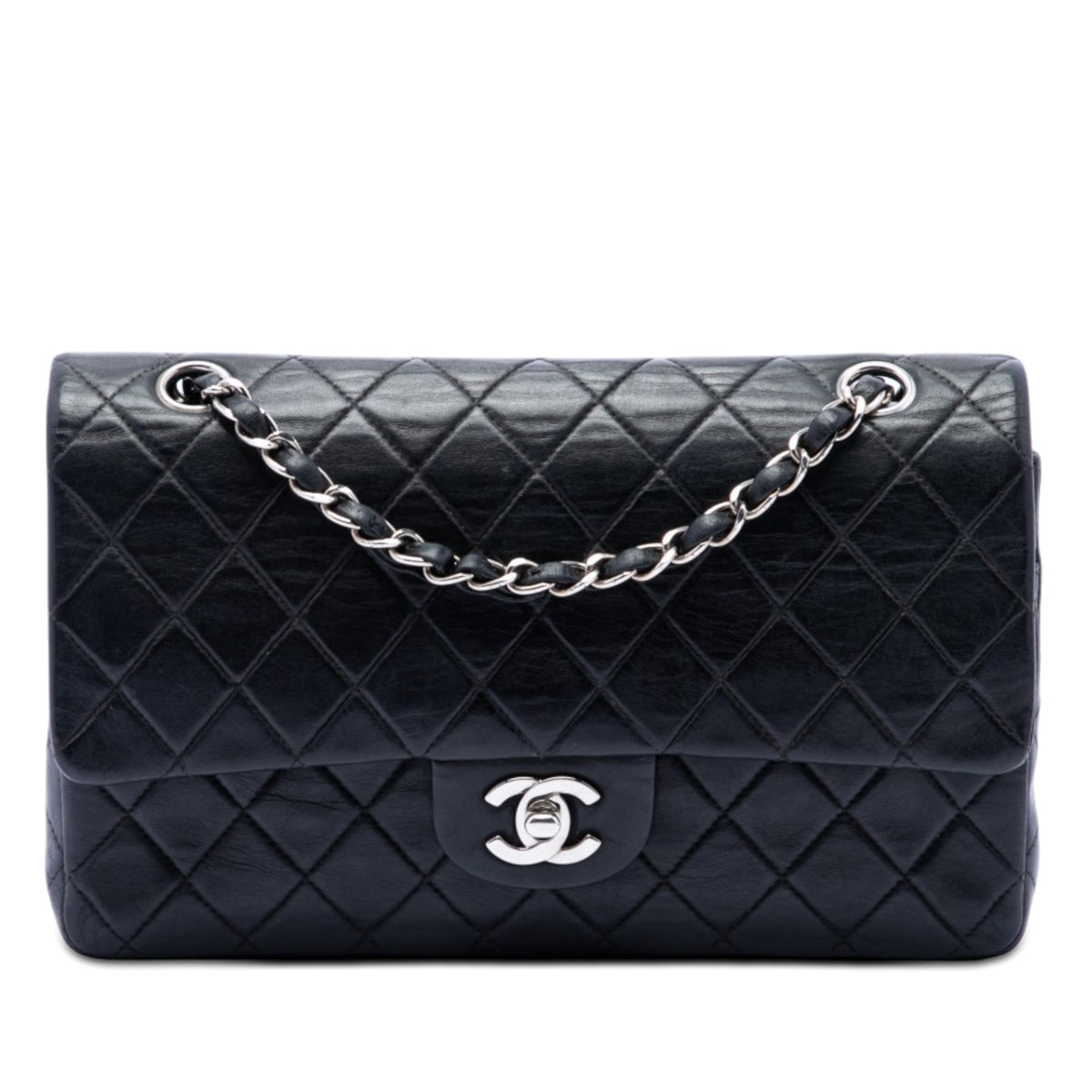 Chanel Vintage Classic Double Flap Bag Quilted Lambskin Medium