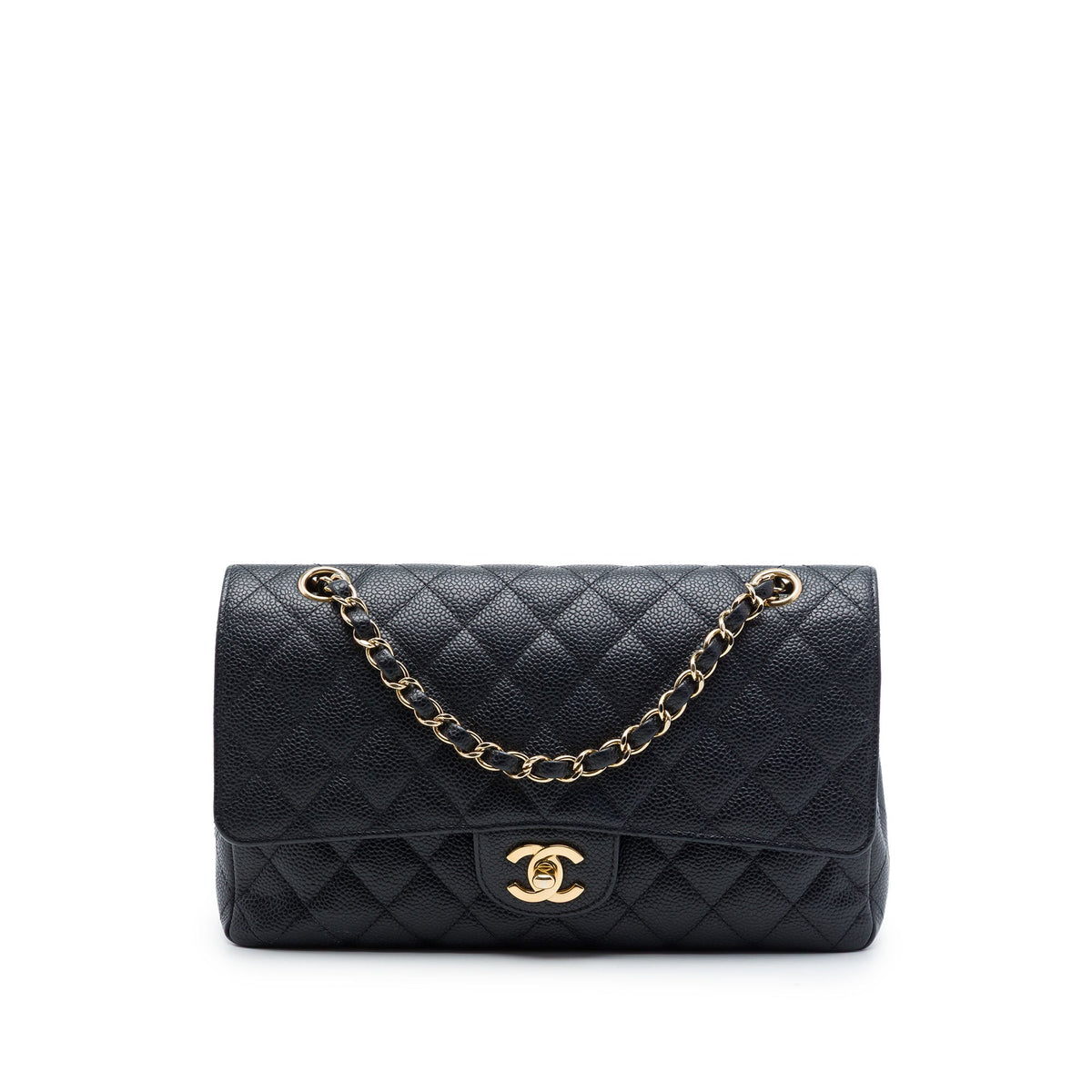 Chanel Classic Double Flap Bag Quilted Caviar Medium