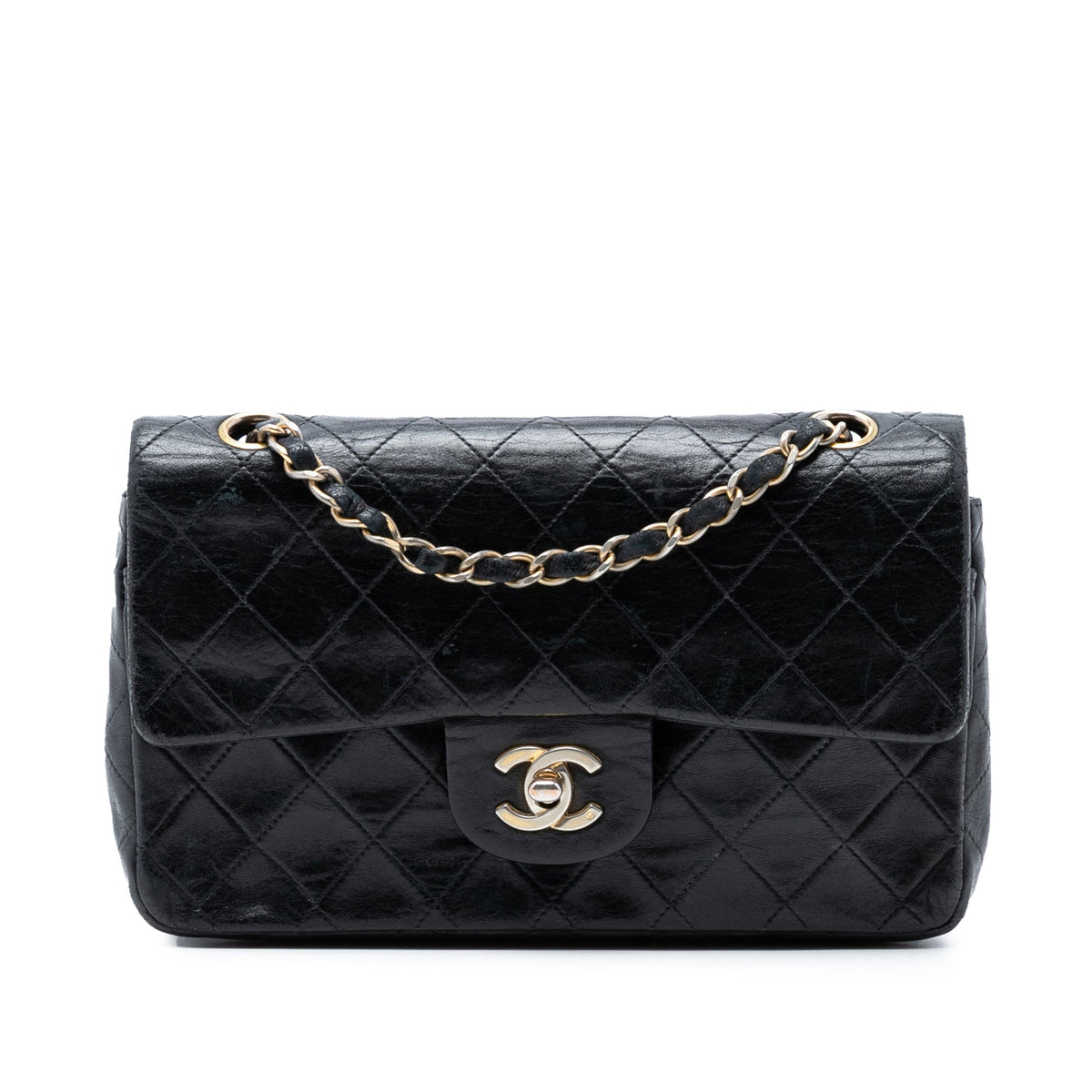 Chanel Vintage Classic Double Flap Bag Quilted Lambskin Small