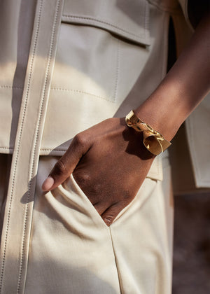 Polène Éole Cuff - 24 carat gold gilded - view 2