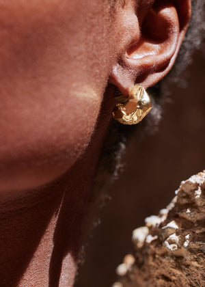 Polène Eroz Stud Earrings - 24 carat gold gilded - view 4