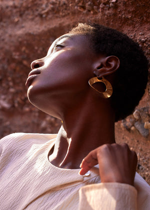 Polène Éole Hoop Earrings - 24 carat gold gilded - view 2