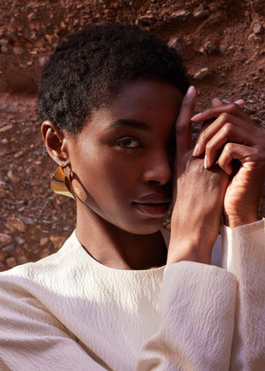 Polène Éole Hoop Earrings - 24 carat gold gilded - view 4
