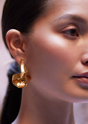 Polène Éole Spiral Earrings - 24 carat gold-gilded - view 2