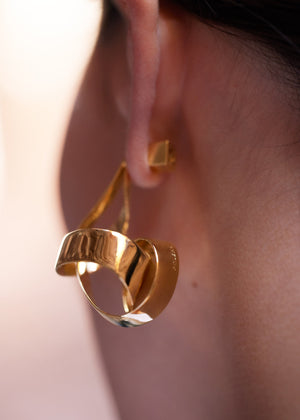 Polène Éole Spiral Earrings - 24 carat gold-gilded - view 5