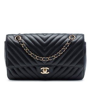 Chanel Classic Double Flap Bag Chevron Lambskin Medium - view 1