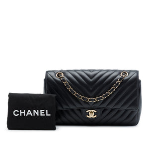 Chanel Classic Double Flap Bag Chevron Lambskin Medium - view 7