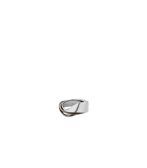 Polène Ormé Ring - Silver in rhodium with Taupe Leather - view 1