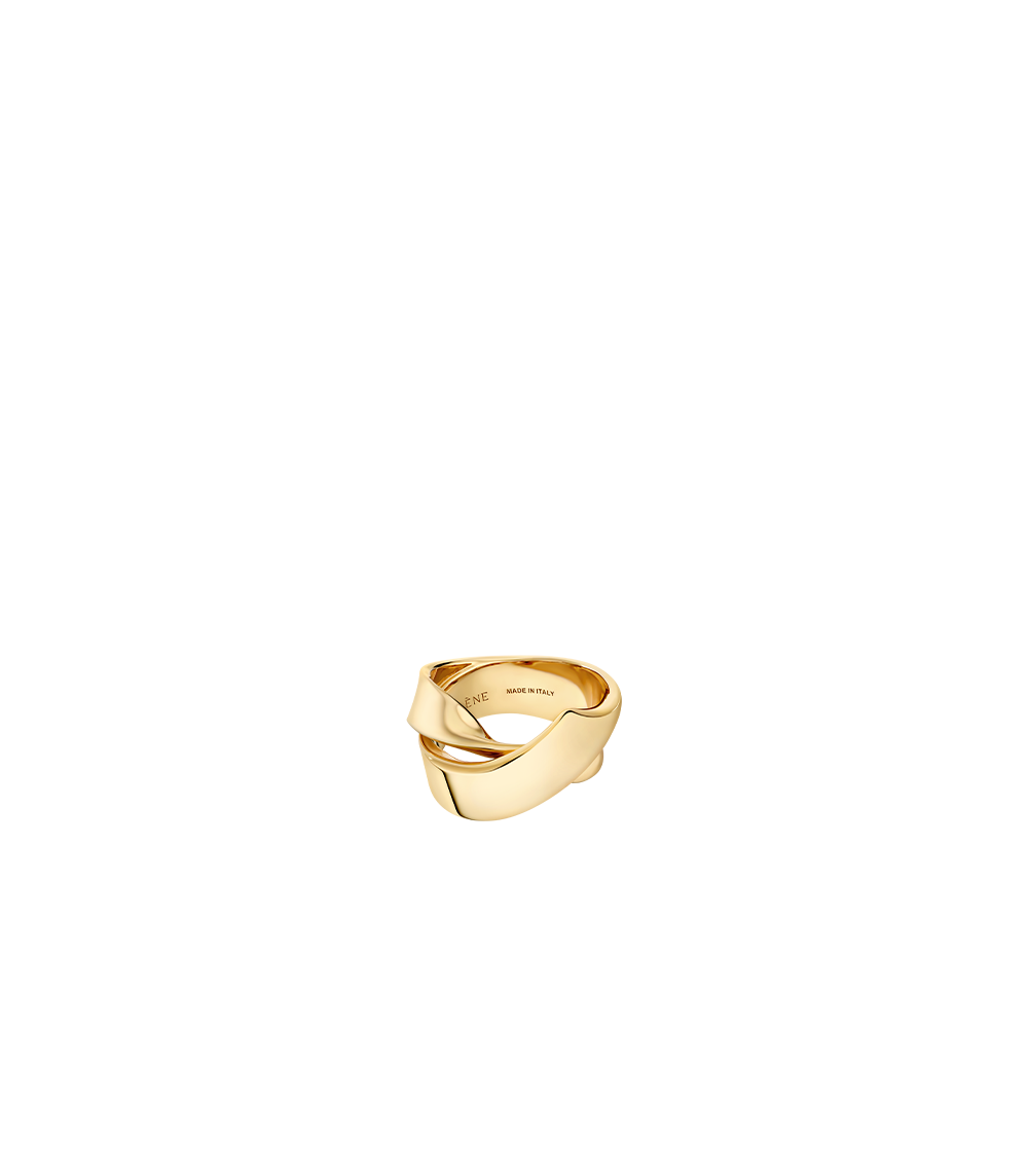 Polène Éole Curled Ring - Gold in 24-carat gold gilding