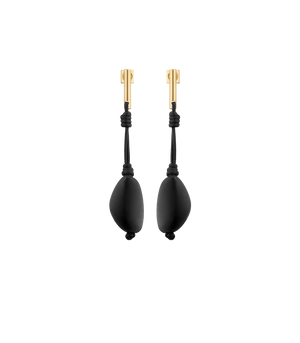 Polène Téré Drop Earrings - Black Marble - view 1