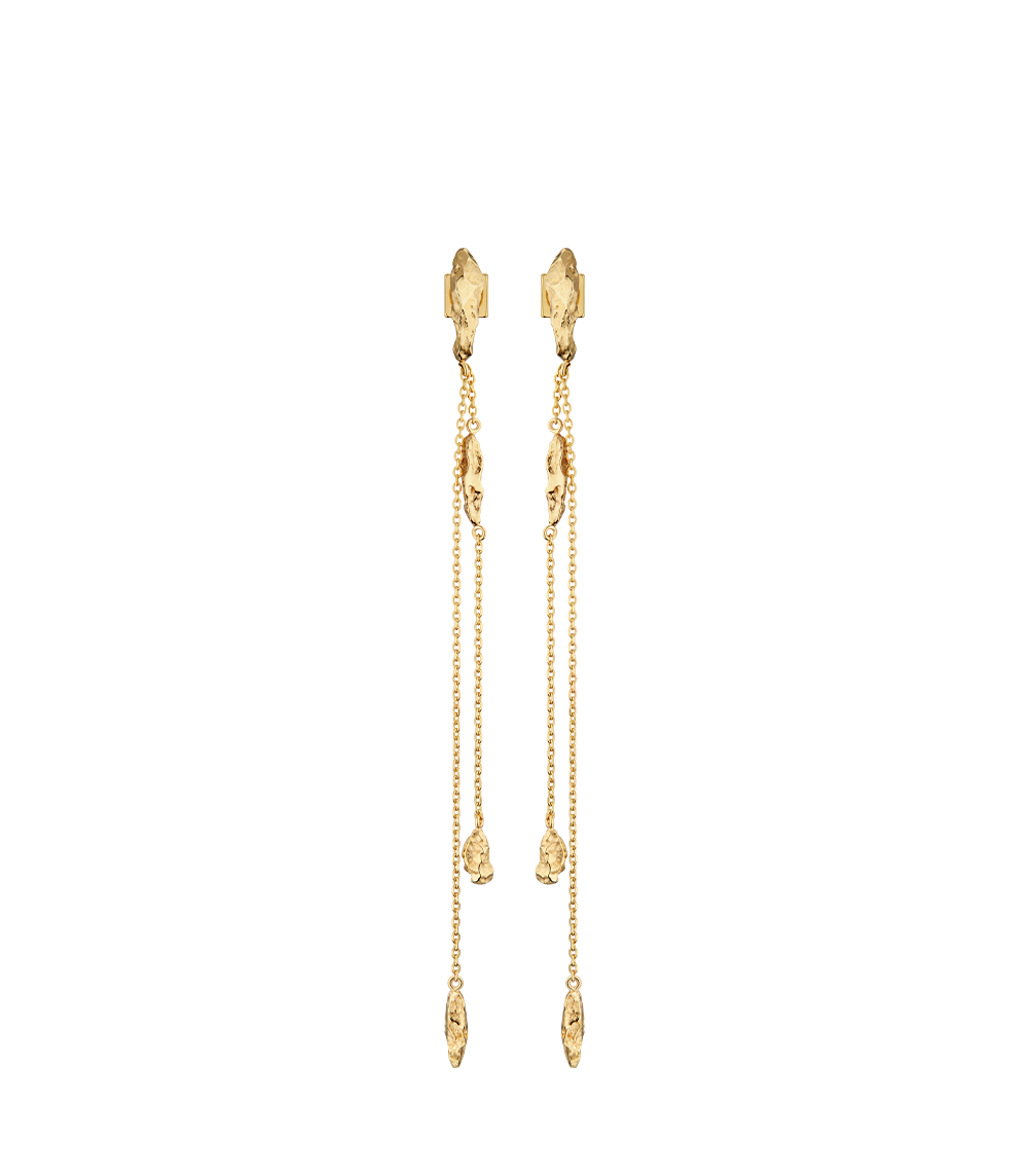 Polène Eroz Chain Earrings - 24 carat gold-gilded edition