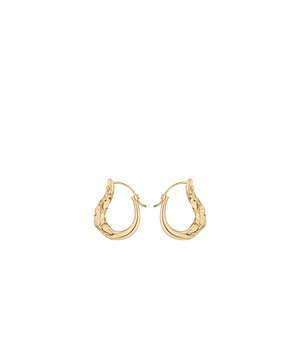Polène Eroz Slim Hoop Earrings - 24 carat gold-gilded edition - view 1