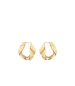 Polène Éole Wavy Hoop Earrings - 24 carat gold-gilded - view 1